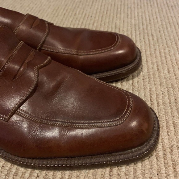 To Boot New York “TESORO” Brown Leather Round Toe Slip On Penny Loafers Size 12 - Picture 2 of 9